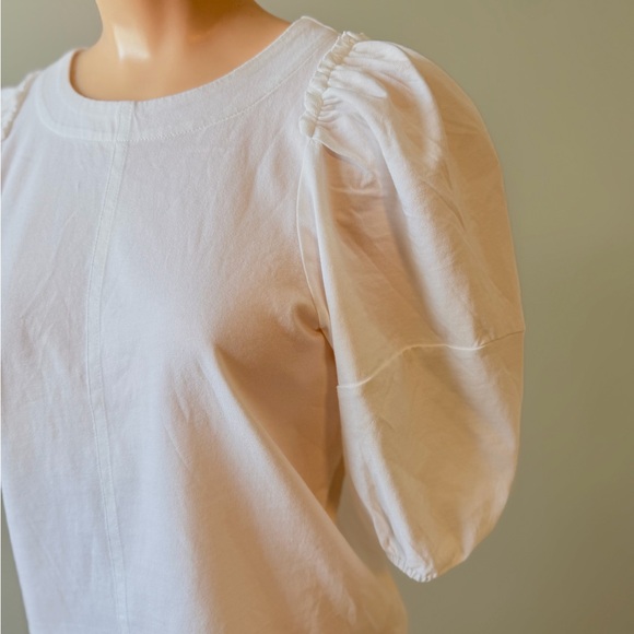 🌶️ NWT Madewell White Puff Sleeve Blouse Size XS - Picture 4 of 6